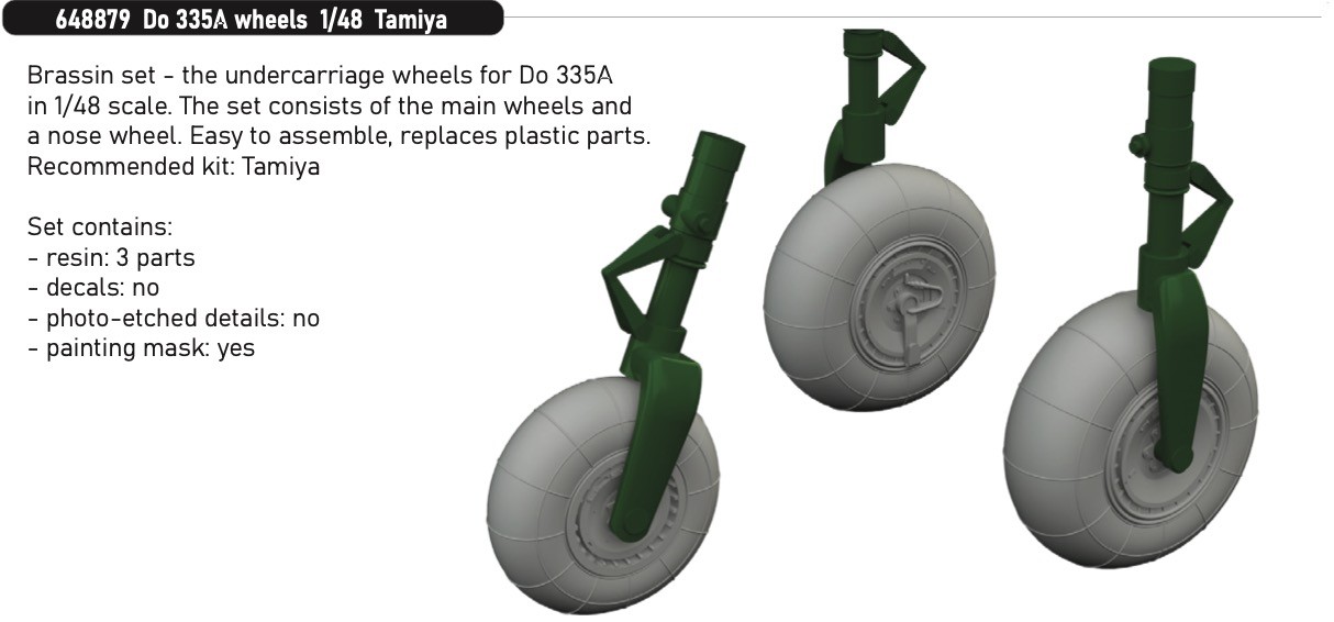 Eduard Brassin ED648879 1:48 Dornier Do-335A wheels