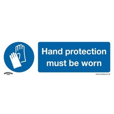 Sealey Mandatory Safety Sign - Hand Protection Must Be Worn - Self-Adhesive Viny