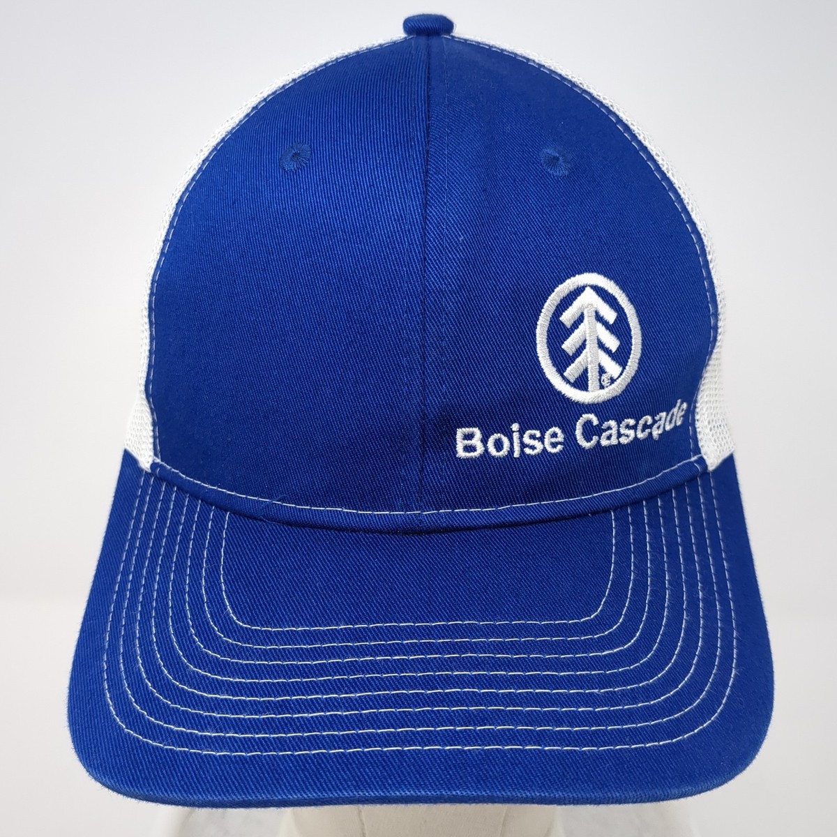Boise Cascade Snapback Trucker Hat Blue One Size Mesh Back Cotton