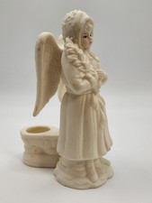 Christmas Candle Holder Angel Figurine Taper Candle White Angel Holiday Decor