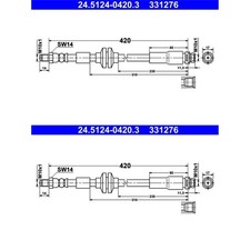 2X ATE BREMSSCHLÄUCHE HINTEN PASSEND FÜR FORD C-MAX FOCUS LINKS+RECHTS