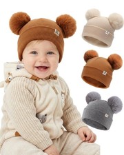 Baby Beanie Infant Newborn Toddler Winter Double Pom Warm Knit Cap Boys Girls