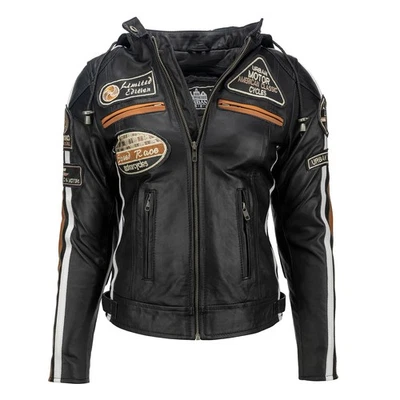 Motorradjacke Damen Mit Protektoren, Damenjacke aus Lammleder, Protektoren fü... - Bild 1 von 4