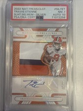 2022  NATIONAL TREASURES COLLEGIATE TRAVIS ETIENNE SILHOUETTES SIGNATURES /39 RC