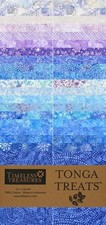 Timeless Treasures Tonga Treats - CRYSTAL - 40 2.5" Batik Fabric Strips