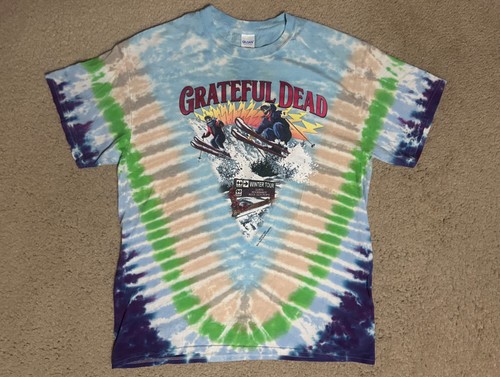 Vtg Grateful Dead 1997 T-Shirt Men's LARGE Tie Dye Skulls Skiing Ski Skier Vail