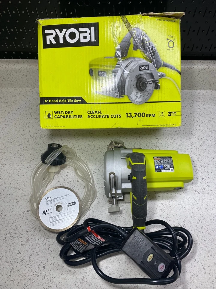 ((SOLO PIEZAS)) RYOBI Sierra para azulejos húmeda con cable hoja de 12 amp Sierra para azulejos de 4 pulgadas TC401 Foto 3 de 4