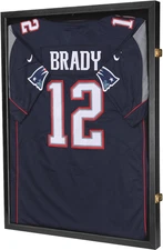 Jersey Frame Shadow Box Display Case w/ UV Acrylic Door for Sports Jerseys Black