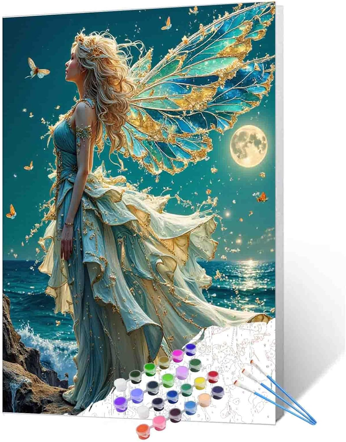 Sea Goddess Paint by Numbers Kits 16X20Inch Canvas, DIY Oil Painting for Adults