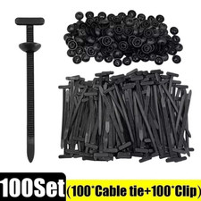 100 PCS Nylon Universal Cable Tie Buckle  Heavy Duty Self-Locking Zip Ties Holder