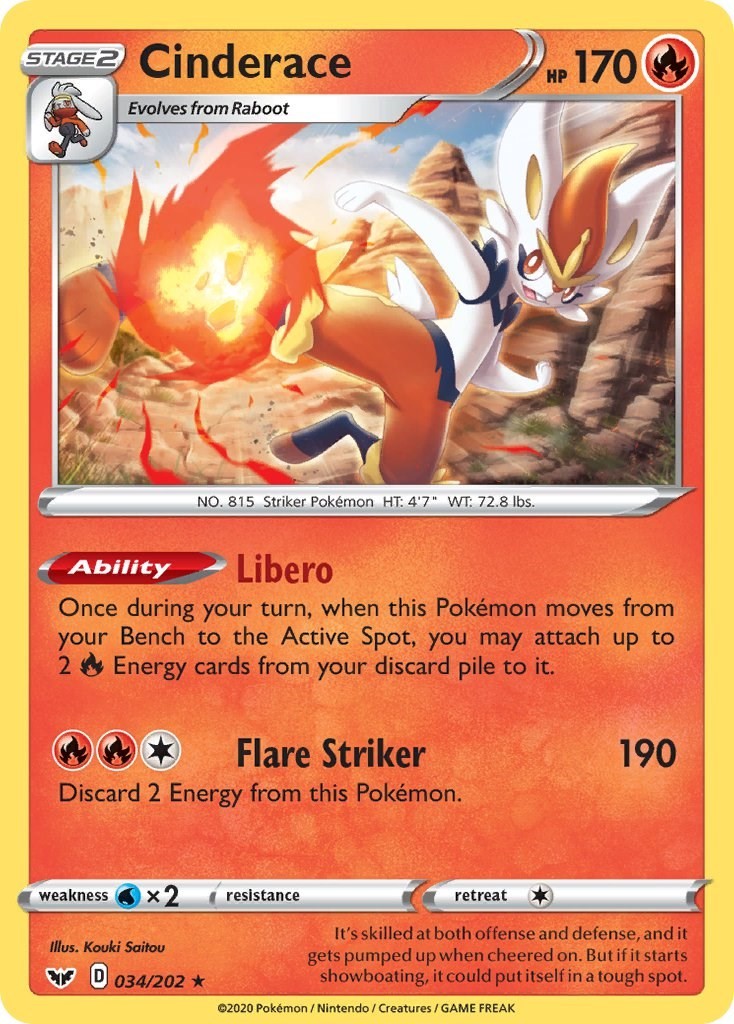Cinderace (Non-Holo) [Deck Exclusives - 034/202] HP
