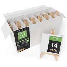 Small Canvases With Easels 4 X 4 Inches Pack Of 14 Blank White Stretched Canvas