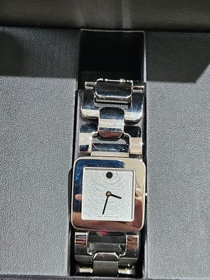 Ladies Movado 0606544 LUMA Stainless Steel Silver-tone Square Dial Watch