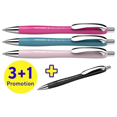 4er Multipack Schneider Schreibgeräte Slider Rave XB 132564 Kugelschreiber 0.7