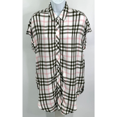 Neu ohne Etikett Buffalo David Bitton kariertes Button-Down-Top Damengröße M