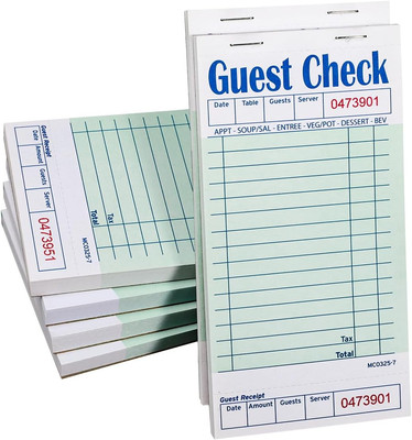 Guest Checks Server Note Pads 300 Sheets Waitress Notepad for Restaurants (6 Boo