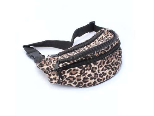 Unisex Retro Bum Bag Classic Brown Leopard Print Brand New Festival Camping