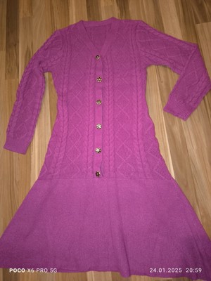 Strickkleid   Lila Gr. 38 -40 Viskose Mischung