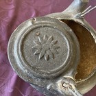 ANTIQUE/VERY VINTAGE Black Cast Iron Tea Pot/Kettle w/Handle & Swivel Flower Lid — photo 9