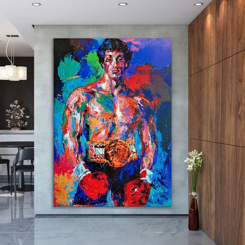 Rocky Balboa Oil Painting Wall Art Canvas Unframed Print Art - Picture 3 of 4