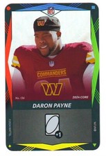 Daron Payne 2024 UNO Elite NFL FOIL Wild Card Blue Green Red Yellow SSP Rare!!!!