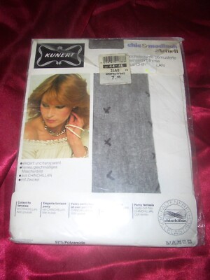 VINTAGE Kunert glatte Nylons Chinchillan Feinstrumpfhose 44-46 graphit gemustert