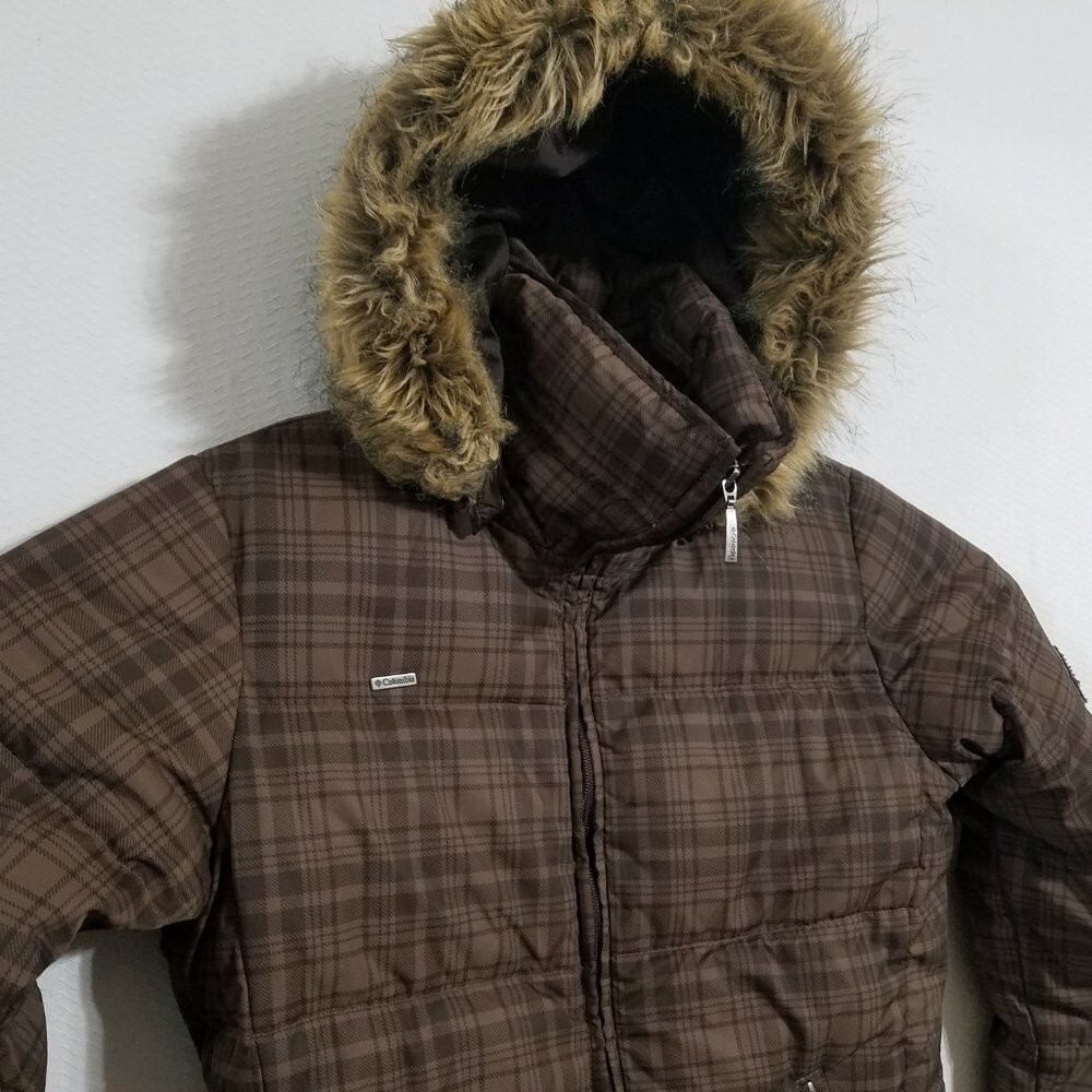 Columbia Womens Medium Fur Down Puffer Jacket Ski Coat Winter 