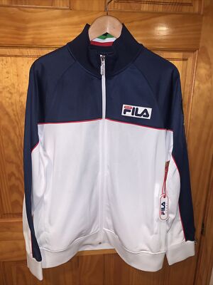 NWT Fila Sport Retro Classic Italia Full Zip White Navy NWT Fila Sport Retro Classic Italia Full Zip White Navy