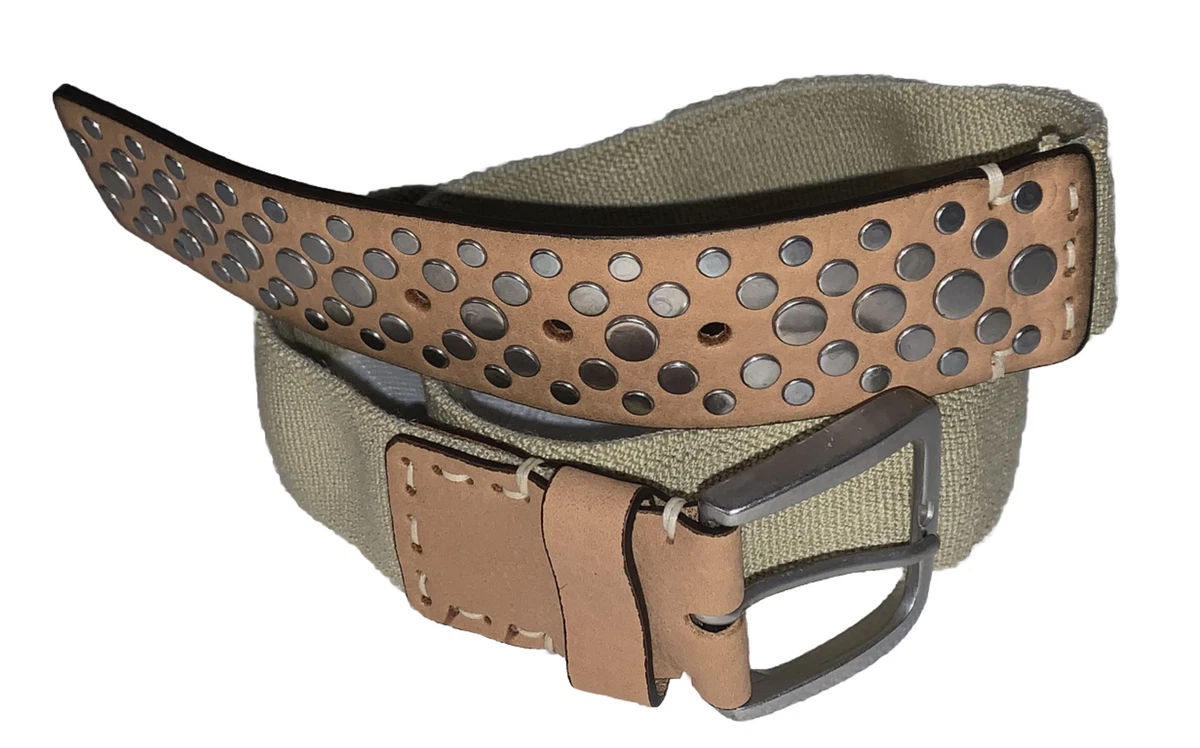 NWT Banana Republic Llanito Stretch Belt S Linen Leather Dark Brown $110 Banana Republic Size S Wide Belts for Women for sale | eBay main image 4