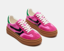 NIB Steve Madden Women's Dodge Multi-Low Top Platform Sneaker in Pink Multi
