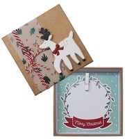Geldgeschenk Weihnachten Verpackung Personalisiert Natur Rentier Schleife Kranz