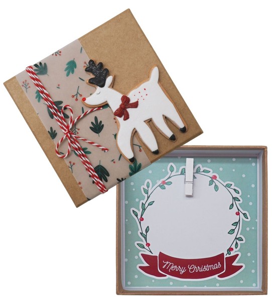 Geldgeschenk Weihnachten Verpackung Personalisiert Natur Rentier Schleife Kranz-image