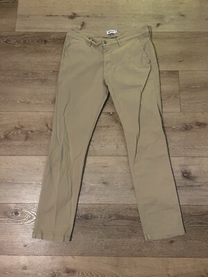 NN07 No Nationality Theo Tapered Slim Chino Khaki Pants Size 34x32 Excellent