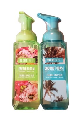 2pk New Scent Happy Coconut Coast&Fresh Bloom Foaming Hand Soaps 9oz Aloe Vera..