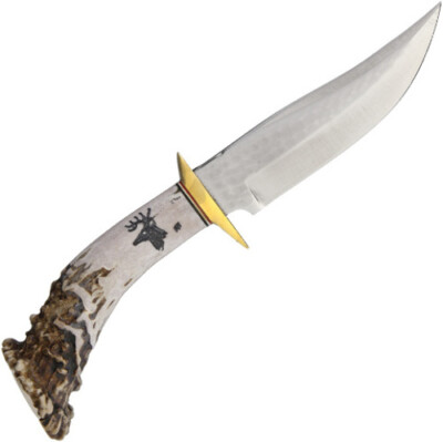 Ken Richardson Knives Fixed Blade Knife New Bowie Crown Horn Handle 5 in KR1408