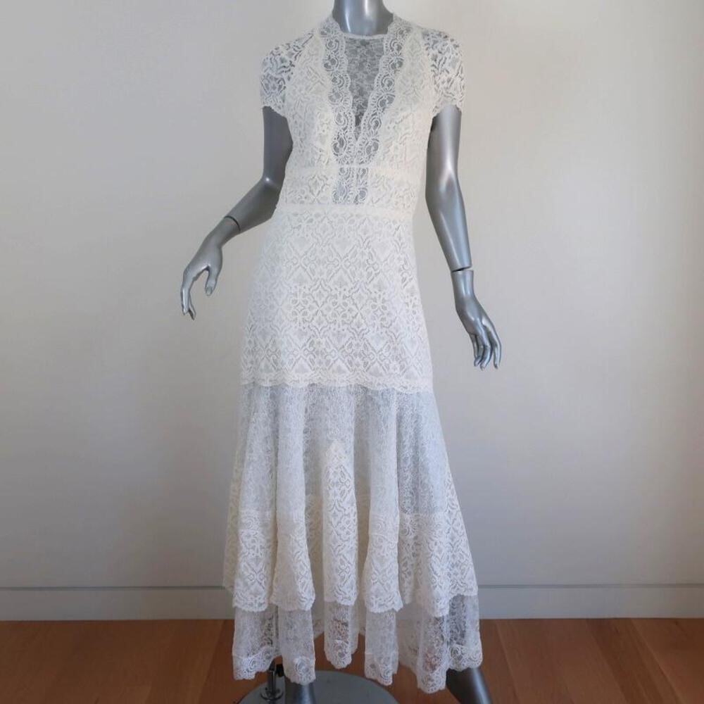lace slip maxi dress Stolen Stores SWAN SLIP LACE YELLOW MAXI DRESS