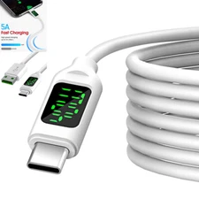 100W LED Type-C Cable Charger Data Cord For Samsung Galaxy S25 S24 S23 S22 Ultra