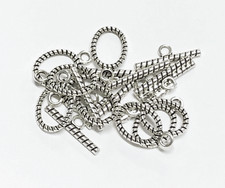 50 sets antique silver oval Toggle Clasps, bulk twisted toggle clasp
