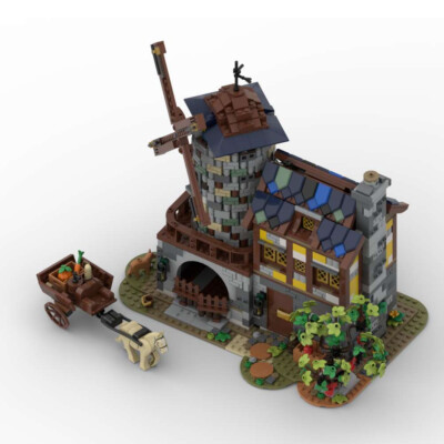 MOC-131416 Motorized Windmill with Power Functions Medieval Building 1675 Pieces