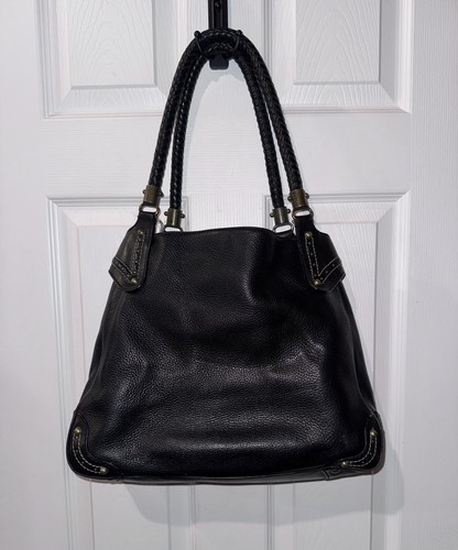 Michael Kors Logos Vintage Soft Black Pebbled Leather Hobo Shoulder Bag - Picture 3 of 10