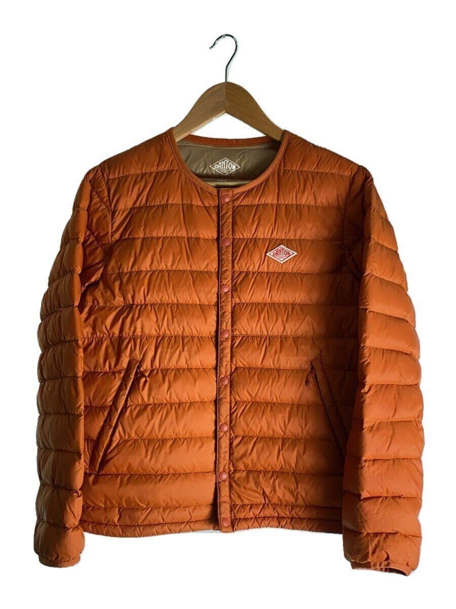 DANTON DOWN JACKET INNER 36 NYLON Orange ORN JD-8748 SNAP BUTTON  