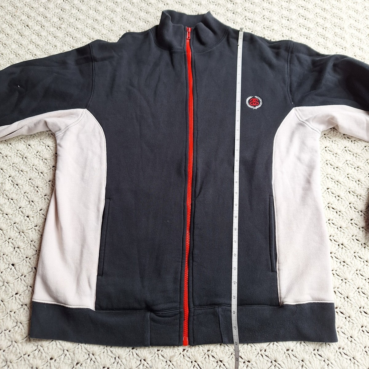 Vtg Stussy Mens Track Suit Full Zip Embroidered Logo Jacket