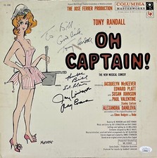 JAY LIVINGSTON RAY EVANS Signed Record ALBUM COVER EDWARD PLATT OH CAPTAIN!  JSA