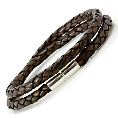 DUR Nautilus A1653.NAUTILUS - Bracciale in pelle con elementi in argento sterling 925 con sabbia lavica, lunghezza: 58 cm, colore: Nero/Grigio/Blu, 58 cm, Argento sterling, Nessuna pietra preziosa
