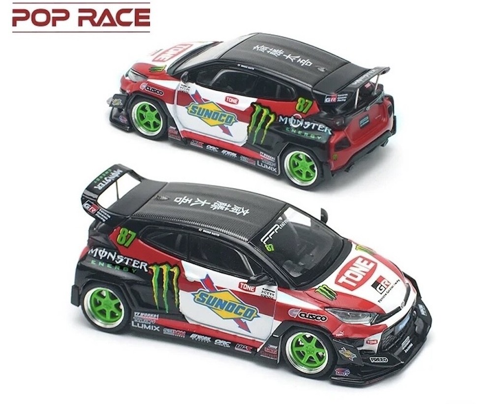 Poprace 1:64 JDM GR Yaris Pandem Racing Sports Model Diecast Metal Car
