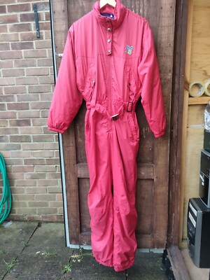 Vintage Poivre Blanc Einteiler Skianzug Gr. M Ski Outfit bestickt Unisex