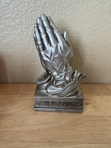 For My Daily Prayers Trinket Rosary Ceramic Praying Hands Box 1st Communion Vt￼
