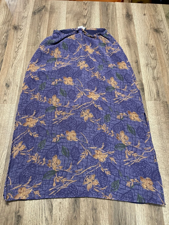 Falda Kathie Lee, Para Mujer Talla 10, Azul Marrón, Cremallera Lateral, Abertura Lateral Foto 2 de 4