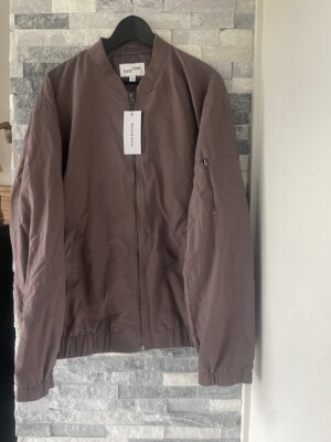 Men's FRANK & OAK NWT Full Zip Nylon Bomber Jacket-Mauve-XL
