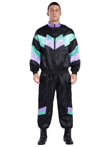 Mens Hippie Costumes Street Look Tracksuit 70s 80s 90s Style 70s Disco Stylish - Picture 27 of 62